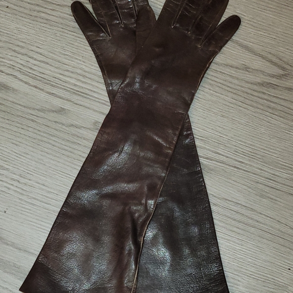Vintage small leather gloves size 6 1/2 soft supple - Picture 2 of 6